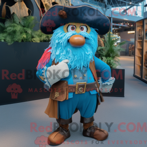 Blå piratmaskotdraktfigur...