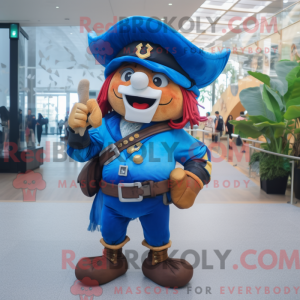 Blå piratmaskotdraktfigur...