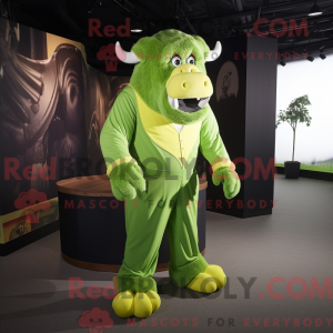 Lime Green Bison mascot...