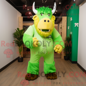 Lime Green Bison mascot...