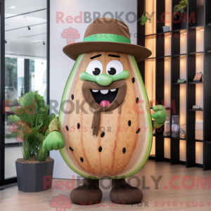 Brun vannmelon maskot...