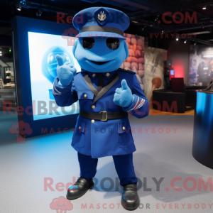 Blue Navy Soldier maskot...