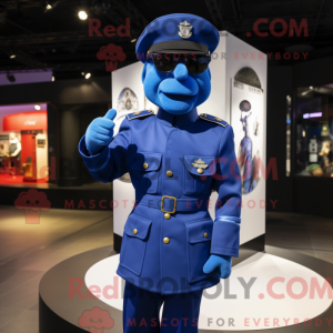 Blue Navy Soldier maskot...