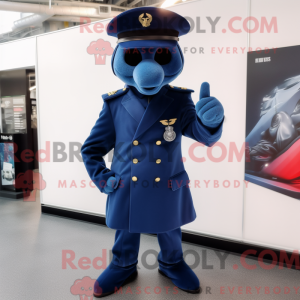 Blue Navy Soldier mascot...