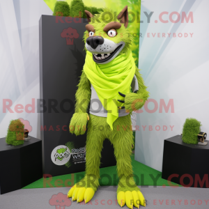 Lime Green Werewolf mascot...