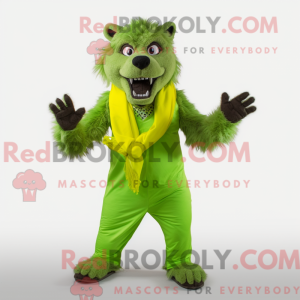 Lime Green Werewolf mascot...