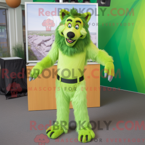 Limegrøn varulv maskot...