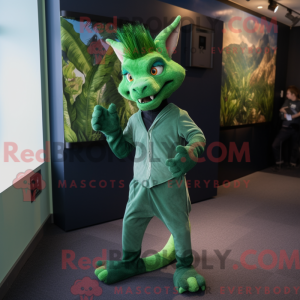 Grøn Chupacabra maskot...
