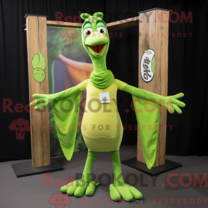Limegrøn Pterodactyl maskot...