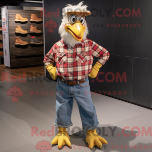 Gold Rooster mascot costume...