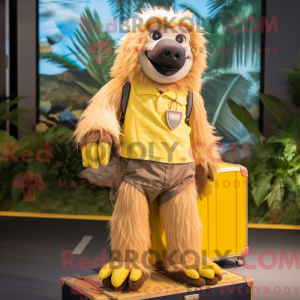 Yellow Sloth Bear mascot...