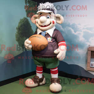 Rugbybal-mascottekostuum...