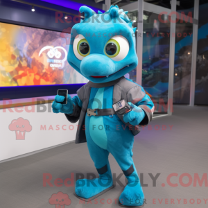 Cyan Barracuda mascot...