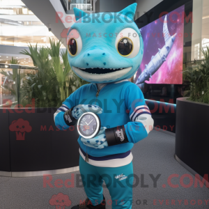 Cyan Barracuda mascot...