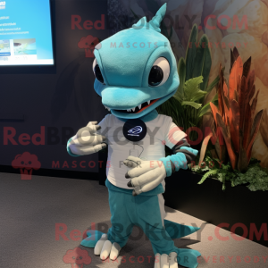 Cyan Barracuda maskot...