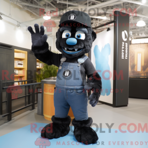 Sort men maskot kostume...