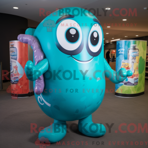 Turquoise Soda Can mascot...