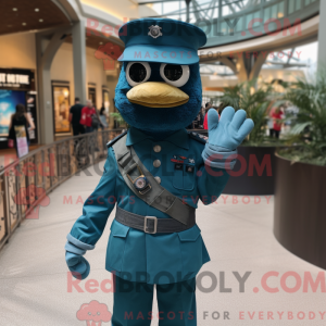 Teal Navy Soldier mascot...