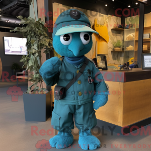 Teal Navy Soldier mascotte...