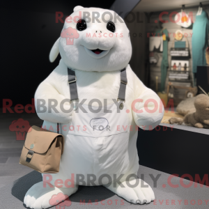 White Seal mascot costume...