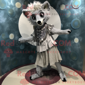 Sølv hyæne maskot kostume...