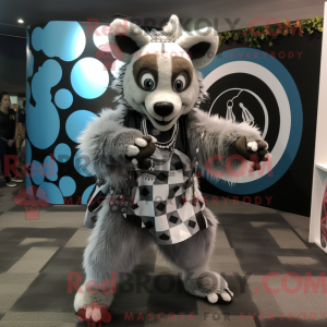 Silver Hyena mascot costume...