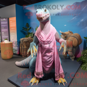 Pink Komodo Dragon maskot...