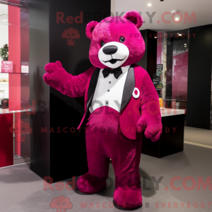 Magenta Bär Maskottchen...