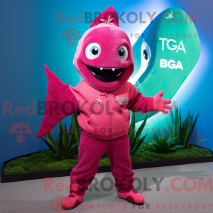 Magenta tun maskot kostume...