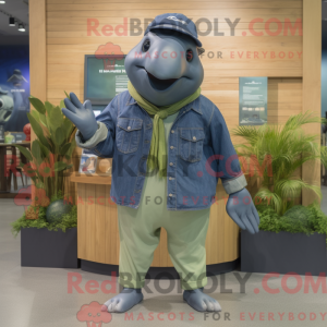 Olive Humpback Whale mascot...