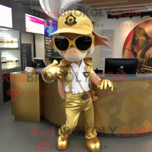 Gold Mare mascot costume...