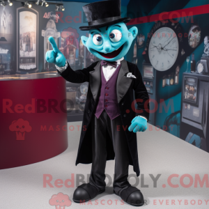 Teal Vampire mascot costume...