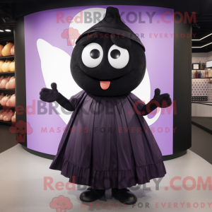 Black Plum mascot costume...