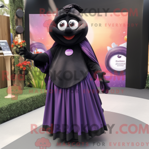 Black Plum mascot costume...