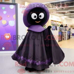 Black Plum mascot costume...