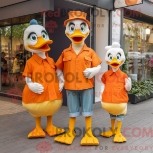 Orange Moscovy Duck maskot...