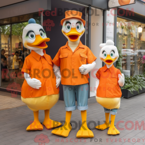Orange Muscovy Duck mascot...