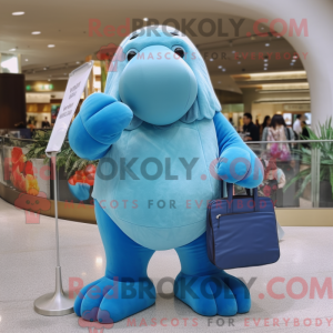 Blue Walrus mascot costume...