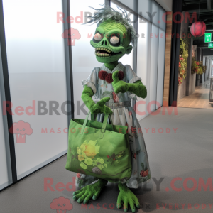Green Zombie mascot costume...