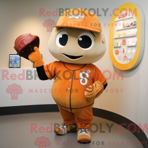 Rust Apricot mascot costume...