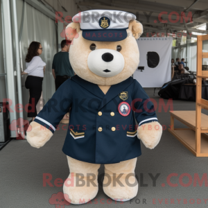 Navy Bear maskot kostume...