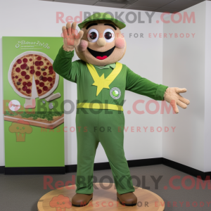 Olive Pizza mascot costume...