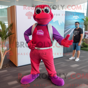 Magenta Sea Turtle mascot...