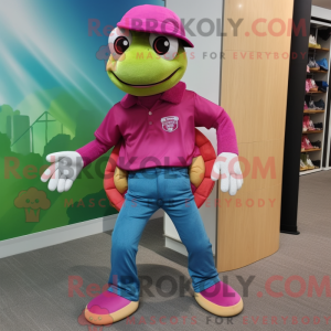 Magenta Sea Turtle mascot...