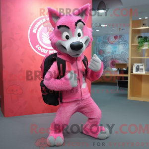 Pink Say Wolf mascot...