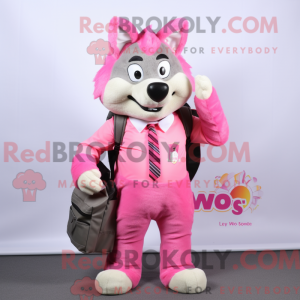 Pink Say Wolf mascot...