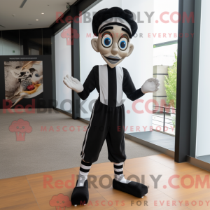Black Mime mascot costume...