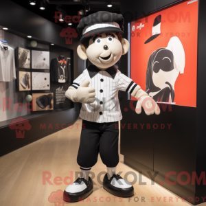Sort Mime maskot kostume...