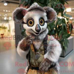 Grå Lemur-maskotdraktfigur...