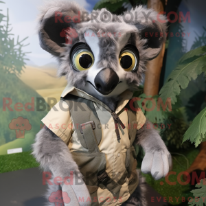 Grå Lemur-maskotdraktfigur...